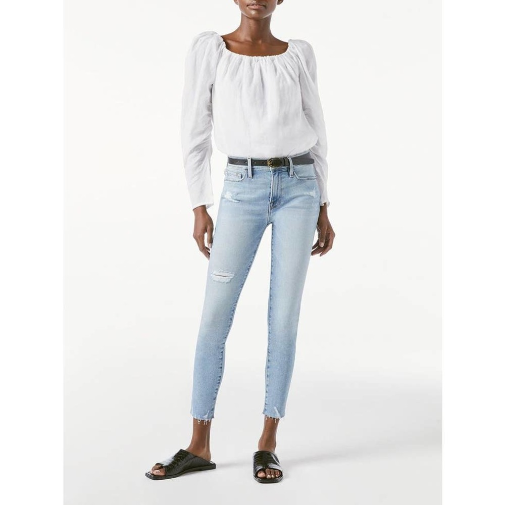 Frame Le Skinny De Jeanne Crop Skinny Jeans Distressed Alemany